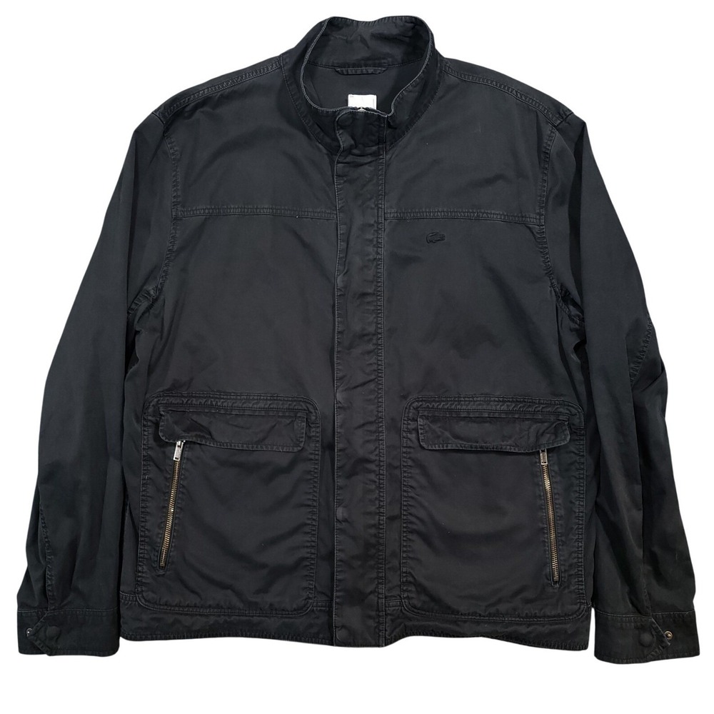 Lacoste Utility Jacket Mens 58 / XL Black Cotton Canvas Chore Coat Field 1844